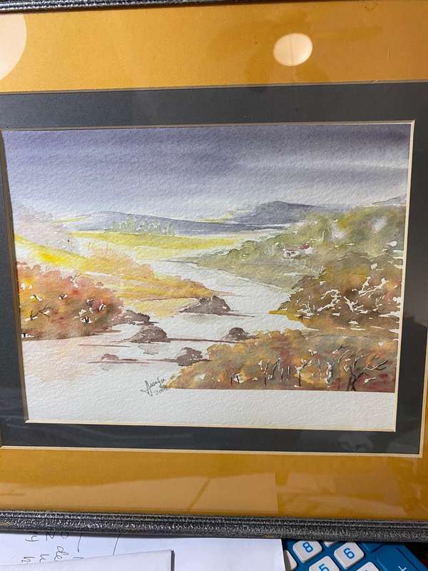 Original watercolour of South African landscape